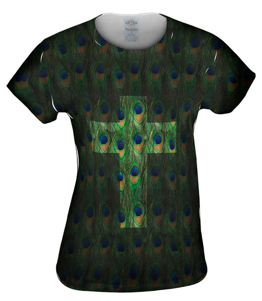 Cross Peacock Animal Skin Womens Top