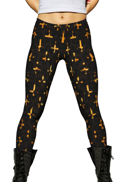 Leopard Cross Of St Peter Womens Leggings