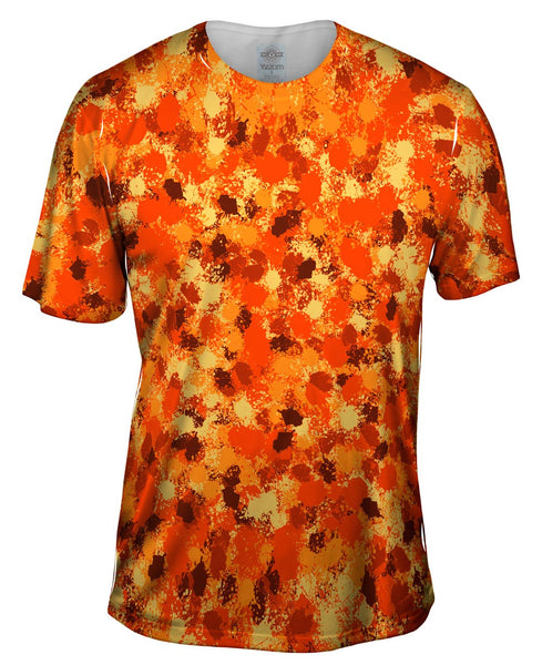 Paint Splatter Madness Orange Mens T-Shirt