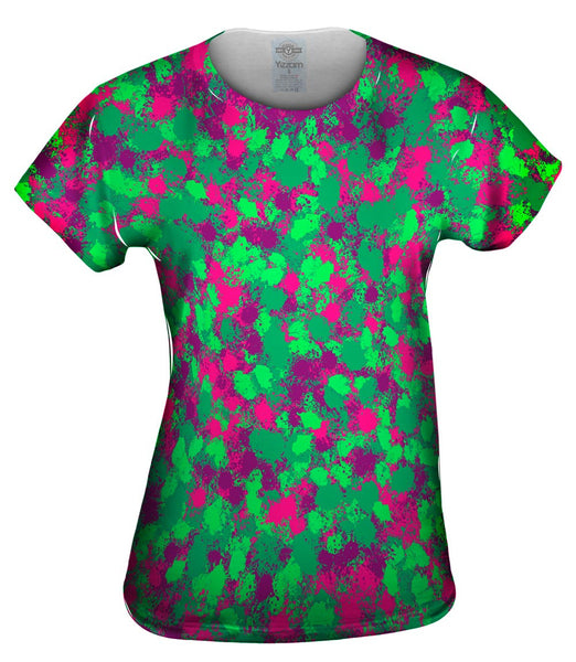 Paint Splatter Madness Green Pink&nbsp;Womens Top