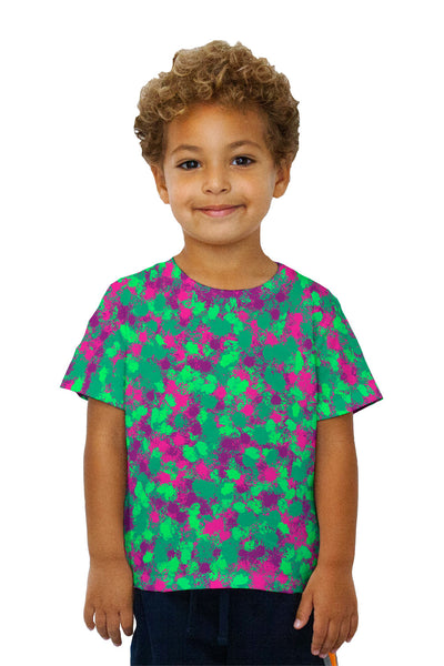 Kids Paint Splatter Madness Green Pink&nbsp;Kids T-Shirt