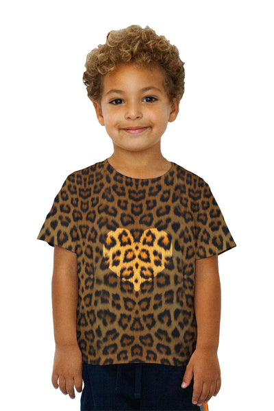 Kids Love Leopard Animal Skin Kids T-Shirt