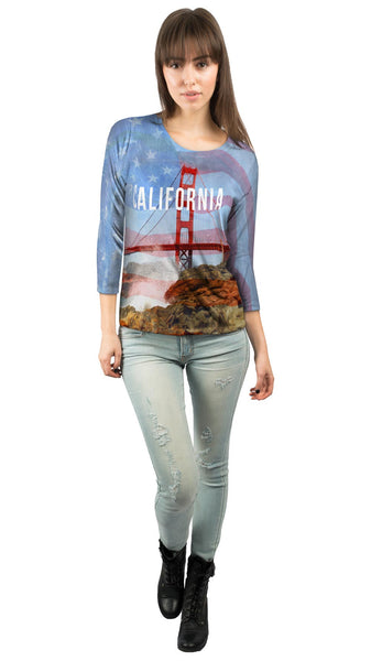 California Pride Golden Gate Bridge&nbsp;Womens 3/4 Sleeve