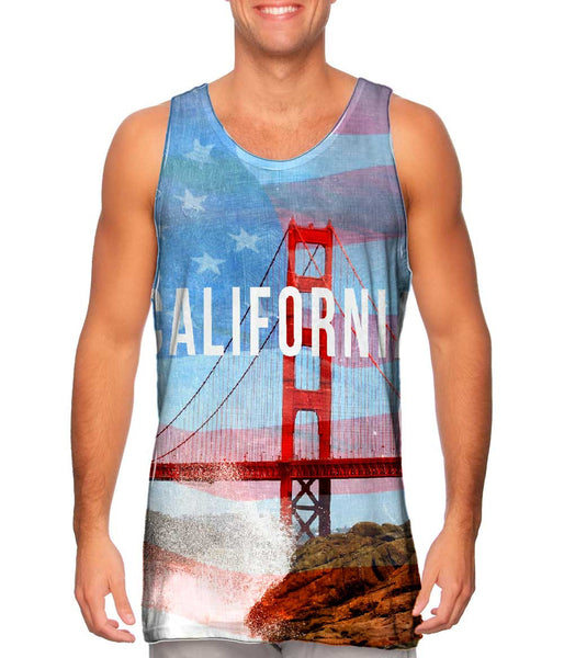 California Pride Golden Gate Bridge Mens Tank Top