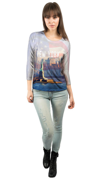 New York Pride Statue Of Liberty&nbsp;Womens 3/4 Sleeve