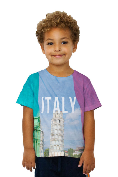 Kids Italy Pride Tower Of Pisa Kids T-Shirt