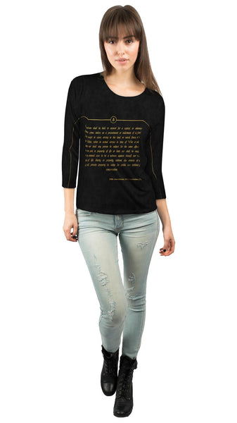 Fifth Amendment Us Constitution&nbsp;Womens 3/4 Sleeve