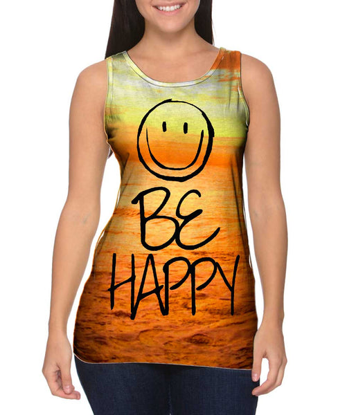 Flow With The Motion Be Happy Sea Womens Tank Top