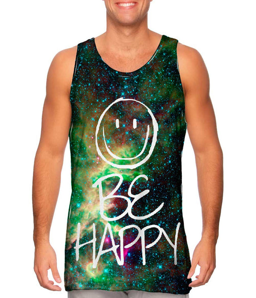 Out Of This World Be Happy Space Galaxy Mens Tank Top