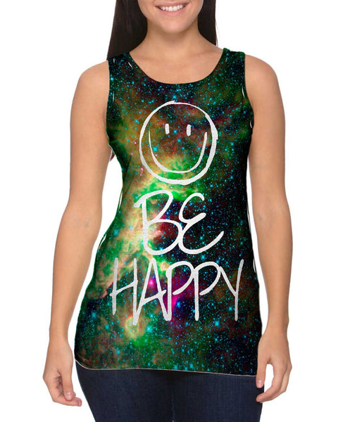Out Of This World Be Happy Space Galaxy Womens Tank Top