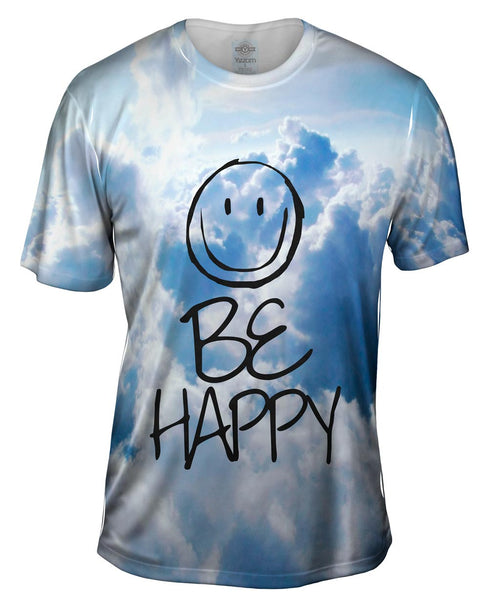 Flying High Be Happy Clouds Mens T-Shirt