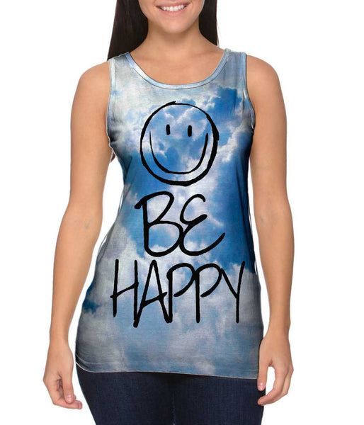 Flying High Be Happy Clouds Womens Tank Top