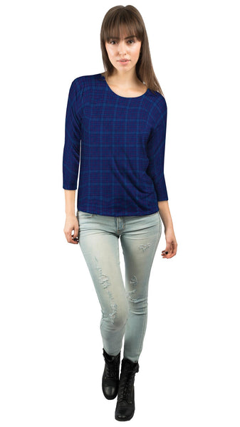 Blue Flannel&nbsp;Womens 3/4 Sleeve