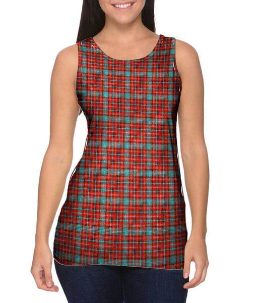 Hipster Red Flannel Womens Tank Top