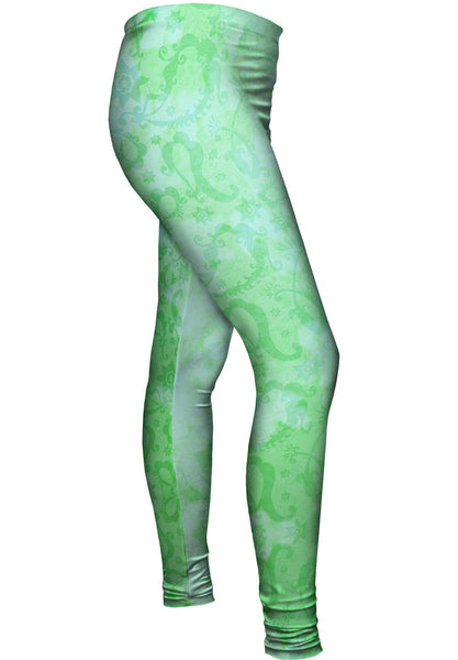 Bindi Indian Pattern Green Turquoise Womens Leggings