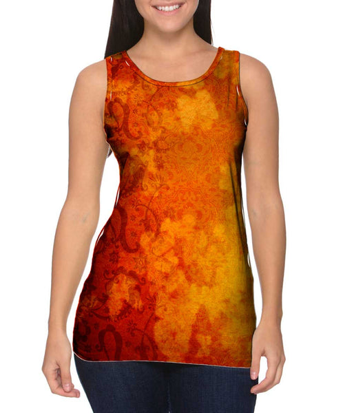 Bindi Indian Pattern Red Orange&nbsp;Womens Tank Top