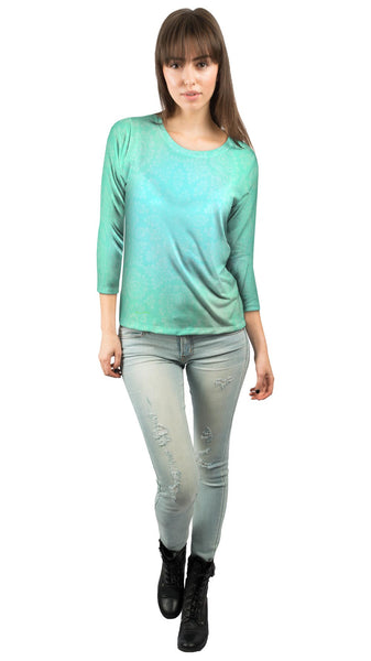Floral Goddess Green Turquoise&nbsp;Womens 3/4 Sleeve
