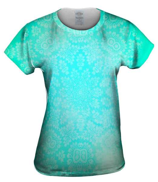 Floral Goddess Green Turquoise Womens Top