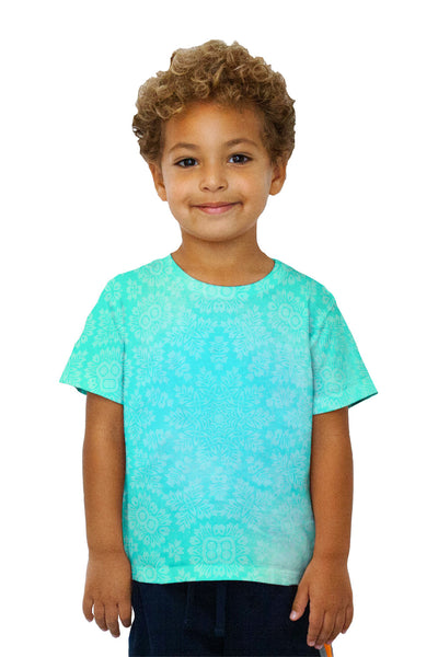 Kids Floral Goddess Green Turquoise Kids T-Shirt