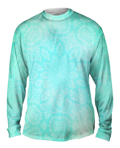 Floral Goddess Green Turquoise Mens Long Sleeve