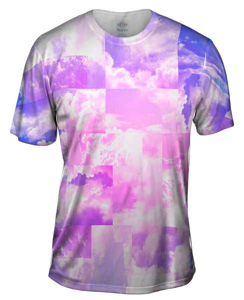 Cloud Collage Blue Pink Mens T-Shirt