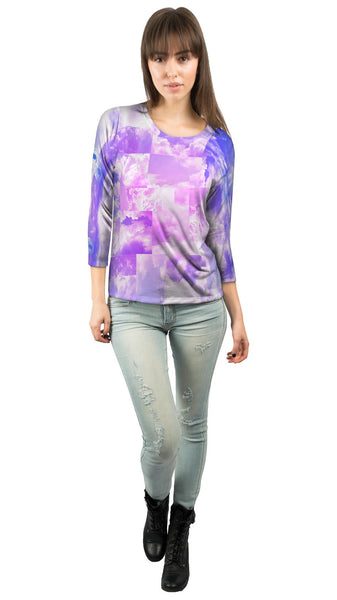 Cloud Collage Blue Pink&nbsp;Womens 3/4 Sleeve