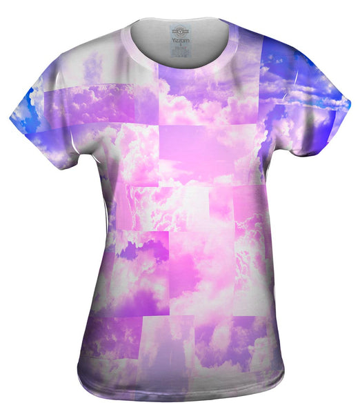 Cloud Collage Blue Pink Womens Top