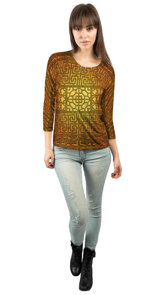 Eastern Tapestry Gold&nbsp;Womens 3/4 Sleeve