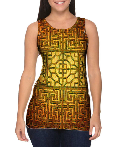 Eastern Tapestry Gold Womens Tank Top