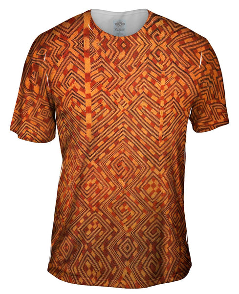 African Tribal Kuba Cloth Snake Mens T-Shirt