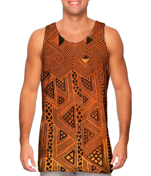 African Tribal Kuba Cloth Triangles Mens Tank Top
