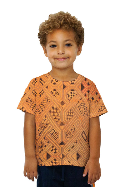 Kids African Tribal Kuba Cloth Lattice Runway Kids T-Shirt