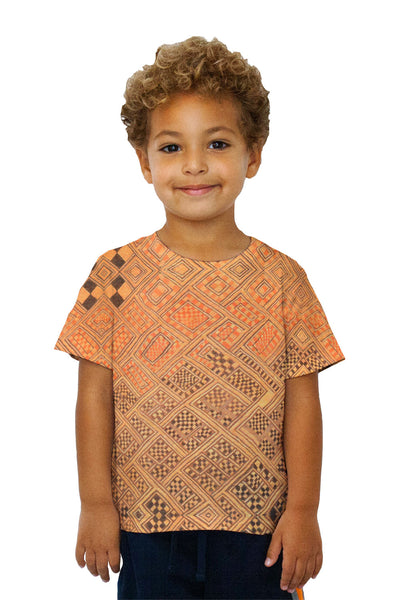 Kids African Tribal Kuba Cloth Marriage Quilt Kids T-Shirt