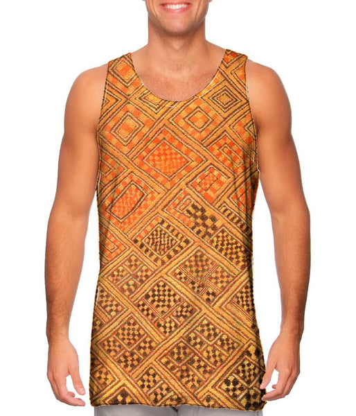 African Tribal Kuba Cloth Marriage Quilt Mens Tank Top