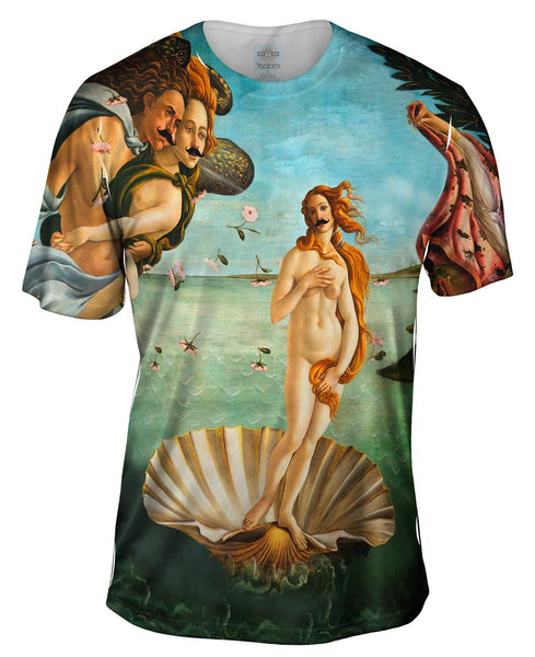 Moustache Hipster Botticelli Venus Mens T-Shirt