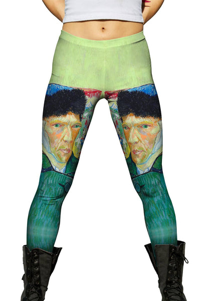 Moustache Hipster Vincent Van Gogh Self Portrait With Bandaged Ear Womens Leggings