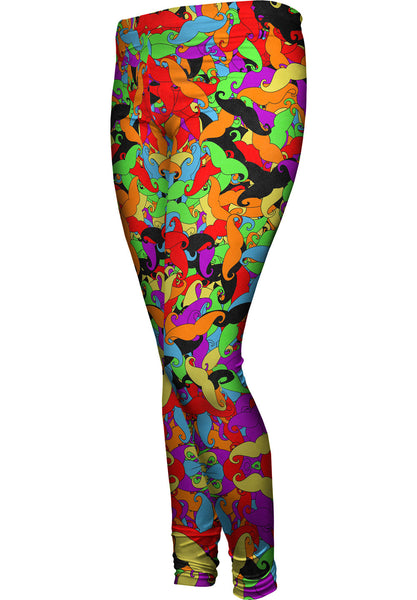 Moustache Hipster Ride Colorful Womens Leggings