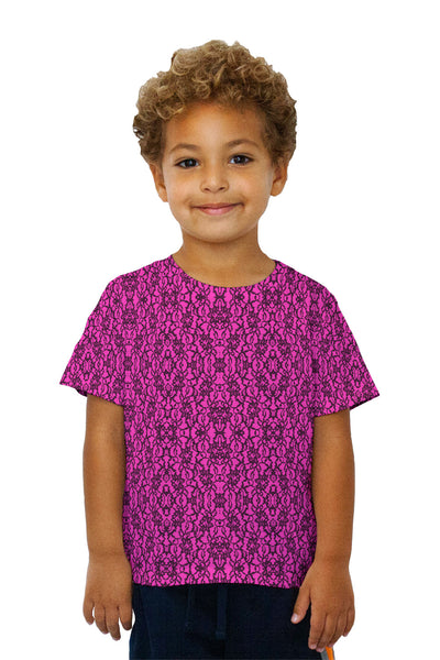 Kids Lace Black Hotpink Kids T-Shirt