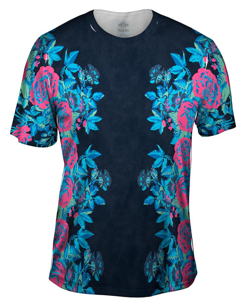 Floral Print Navy Mens T-Shirt