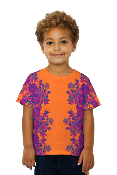 Kids Floral Print Orange Kids T-Shirt