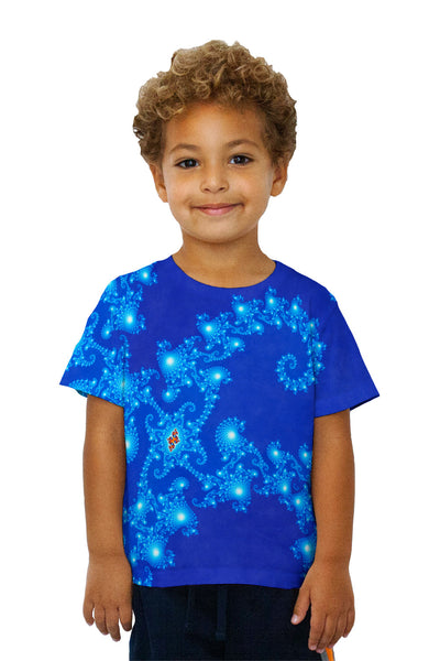 Kids Mandel Fractal Blue Seahorse Tail&nbsp;Kids T-Shirt
