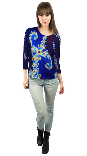 Mandel Fractal Double Hook&nbsp;Womens 3/4 Sleeve