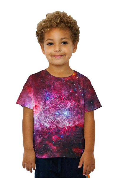 Kids Pink Galaxy Aztec Cluster Kids T-Shirt