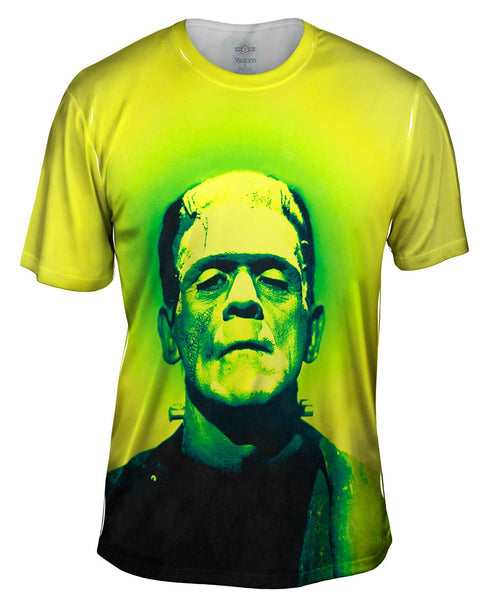 Popart Frankenstein Monster Yellow And Green Mens T-Shirt