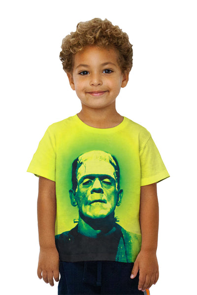 Kids Popart Frankenstein Monster Yellow And Green Kids T-Shirt
