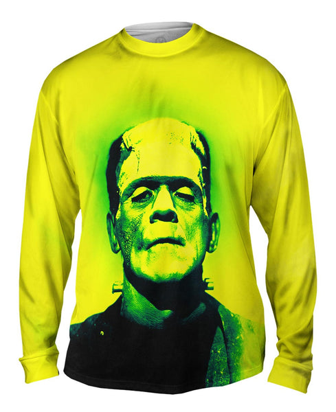 Popart Frankenstein Monster Yellow And Green Mens Long Sleeve