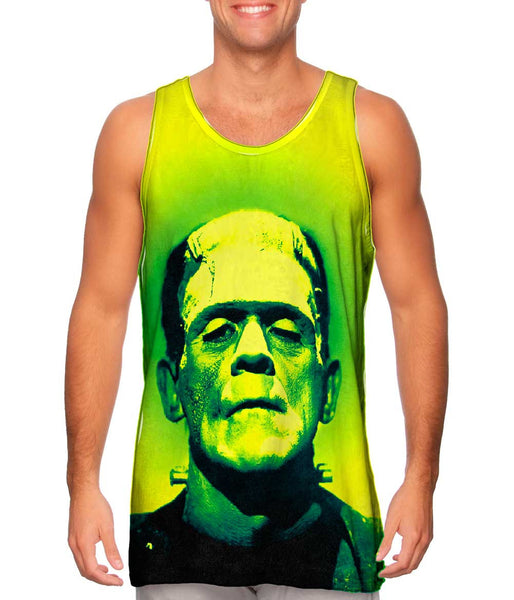 Popart Frankenstein Monster Yellow And Green Mens Tank Top