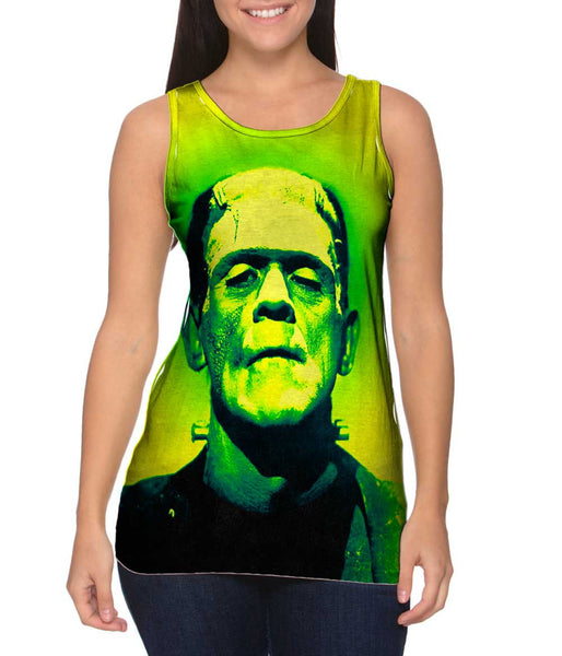 Popart Frankenstein Monster Yellow And Green Womens Tank Top