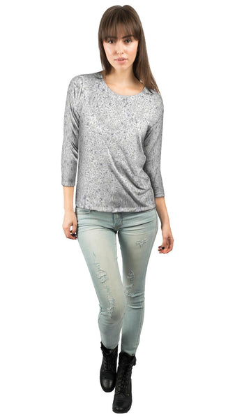 White Pearls Delight&nbsp;Womens 3/4 Sleeve