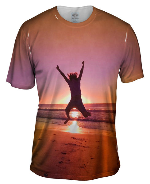 Beach Jumping Mens T-Shirt